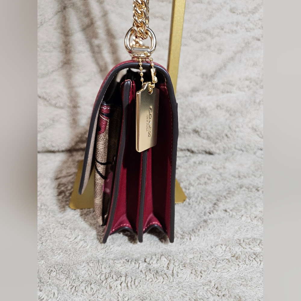 Coach NWTS Signature Cherry Klare Red and Gold Crossbody Bag - Picture 11 of 16